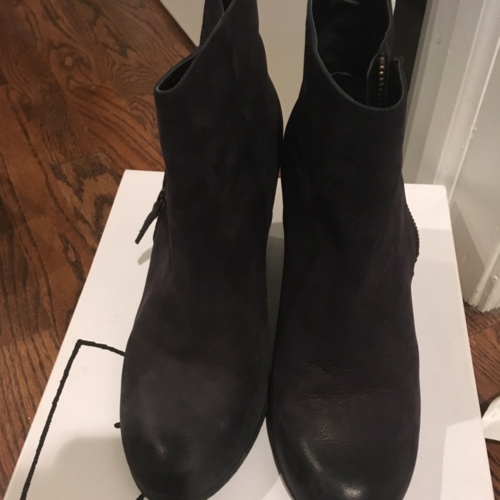 Black leather ankle boots